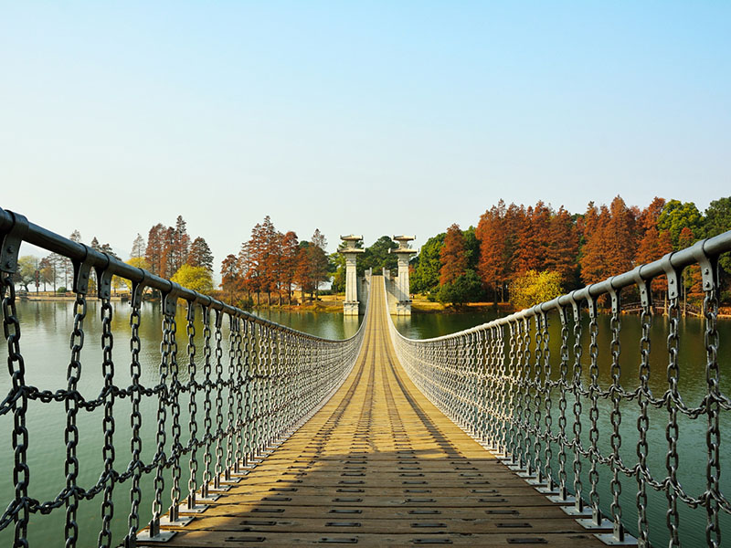 武漢東湖落雁景區吊橋